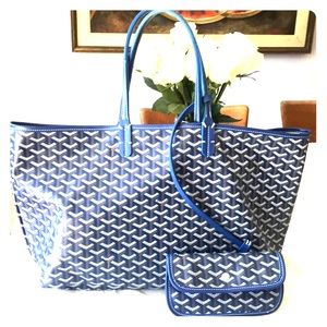 Beautiful Vibrant Blue Goyard Large Tote Bag